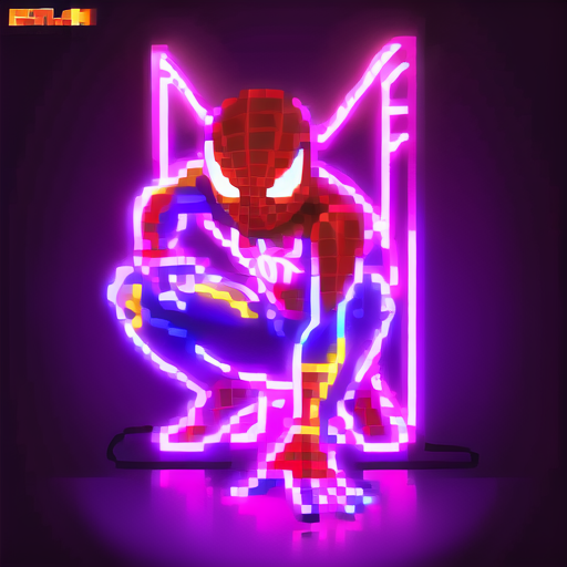 71333-3795641270-Spider Man,logo,icon,neon light,neon sign,neon,LED _masterpiece, high resolution, octance 4k, high detail _lora_Pixel Neon Art _.png